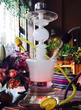 阿拉伯水烟中东款水烟壶带灯俄罗斯玻璃壶hookah烟斗酒吧专用款