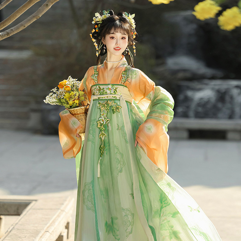 汉千禄原创汉服女醉金香唐制齐胸襦裙汉元素刺绣印花国风日常套装,女装/女士精品,汉服套装,淘宝优惠券,粉丝福利购,淘宝优惠卷