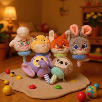 迪士尼正版授权疯狂动物城朱迪尼克豹警官棉花糖系列毛绒玩偶挂件