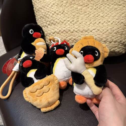 正版优迈鲷鱼烧Pingu包包挂件企鹅卡通毛绒玩具钥匙扣少女心礼物