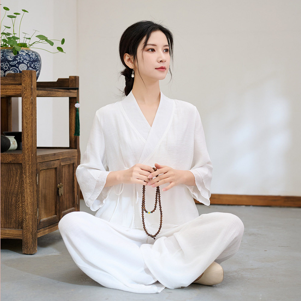 2026棉麻国风瑜伽冥想两件套