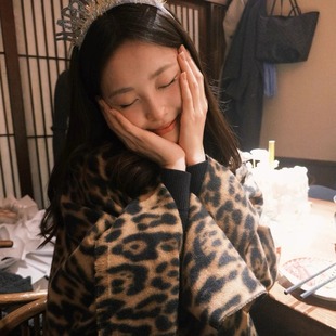 豹纹 你太美了!披肩冬季围巾保暖高级感气质棕色美式复古百搭