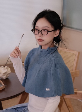 定制高品质小斗篷外搭纯色针织披肩女秋冬新款毛线韩版
