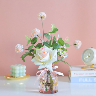 高级感栀子花艺香薰摆件家用室内持久留香卧室客厅卫生间装饰假花