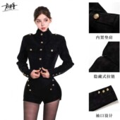 女装 新款 两件套潮 秋季 性感气质御姐飒酷简约外套上衣高腰显瘦短裤