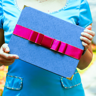 小号蓝色商务签到本结婚签到簿高档红色签名册嘉宾提名录礼金本薄