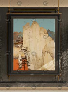 中山工厂直销工程灯画定制尺寸金属吊杆画架灯酒店走廊中古风客厅