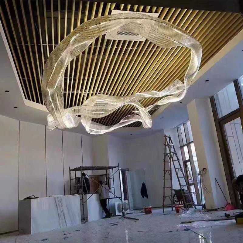 中山工厂直销奇形怪状简易飘带吊饰定制售楼部沙盘宴会厅SP会所大