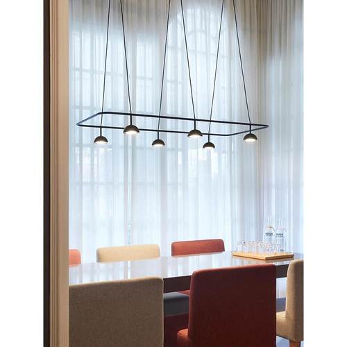 极简Cupolina 线性餐厅现代极简饭厅餐桌灯设计师款长条吊灯铁艺