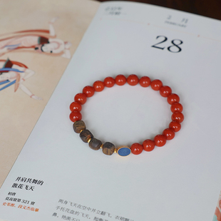 「冬禧」原创新中式天然瓦西南红沉香手串新年本命年开运手链礼物