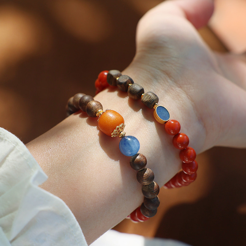 「晚山」原创新中式天然奇楠沉香南红蜜蜡手串盘玩文玩手链新年礼,饰品/流行首饰/时尚饰品新,沉香,淘宝优惠券,粉丝福利购,淘宝优惠卷