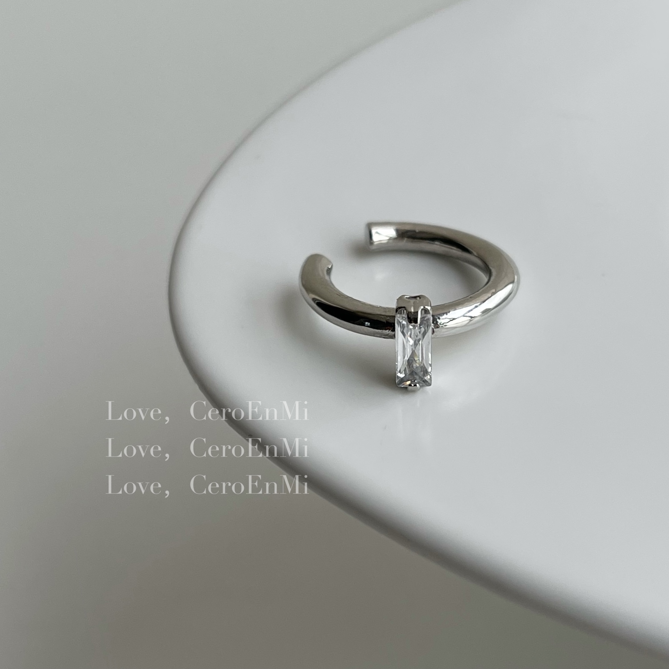 手工镶嵌锆石简约时髦戒指女