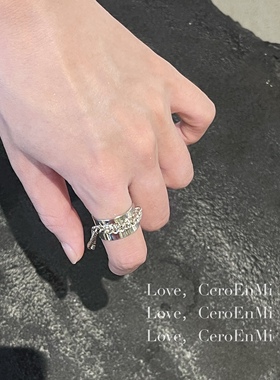戒指ceroenmi宽版复古时髦镀银