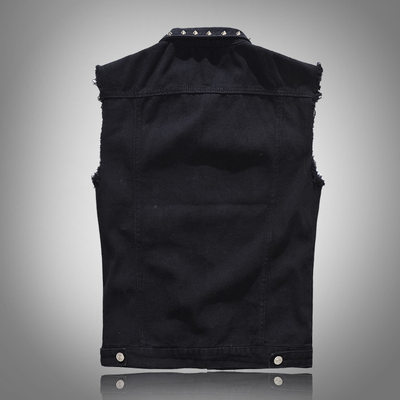 Men Punk Rock Rivet Cowboy Denim Vest 男士铆钉朋克机车马甲