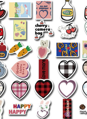 180张电脑韩国MAZZZZY贴纸少女心ins风手帐手机电脑相册装饰贴画