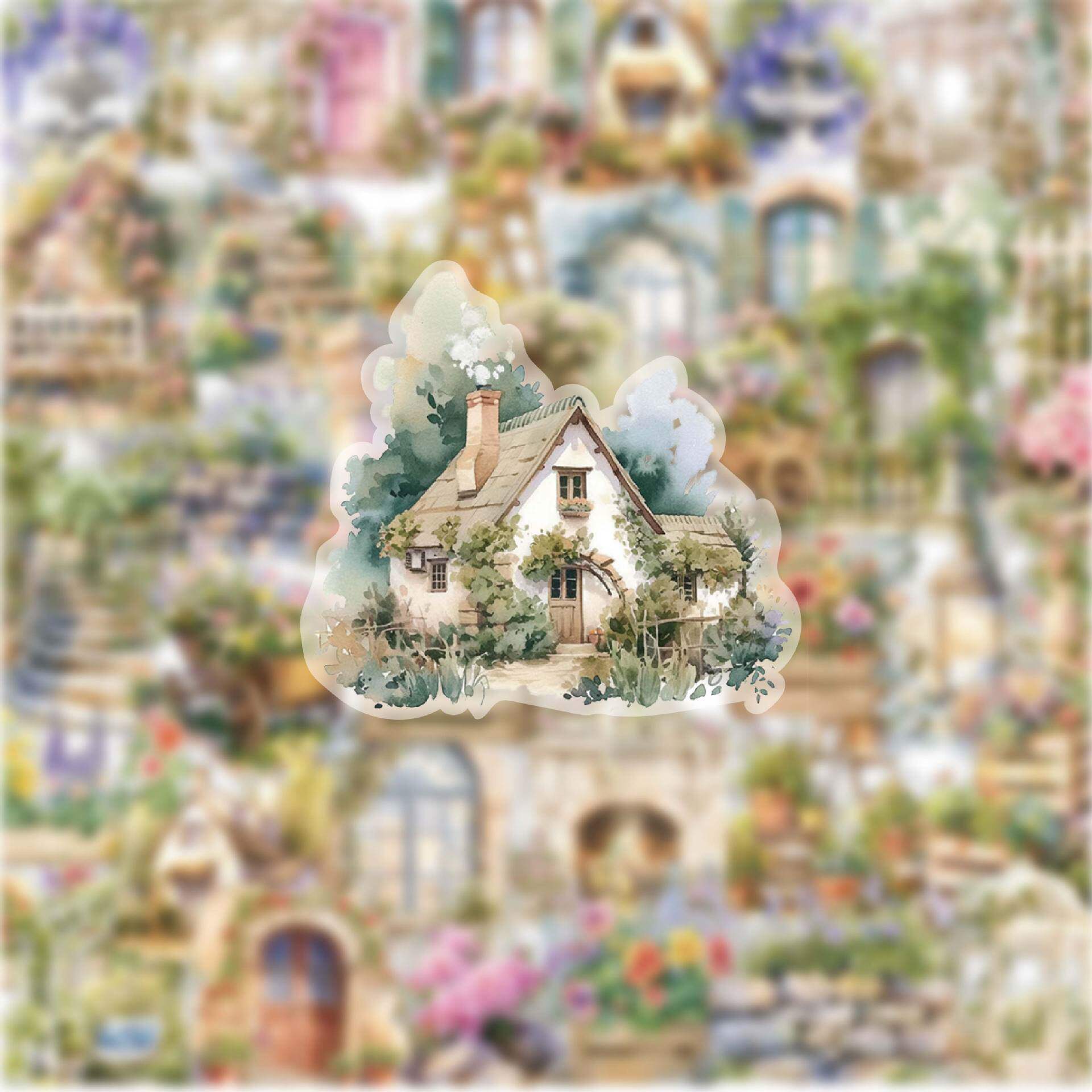 田园小径花草贴纸笔记本手机手账