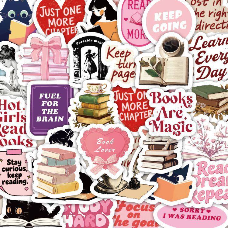 英文激励学习贴纸124张创意少女ins风DIY电脑手机手账笔记本装饰