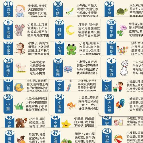 顺口溜60张手帐儿童成长手册贴