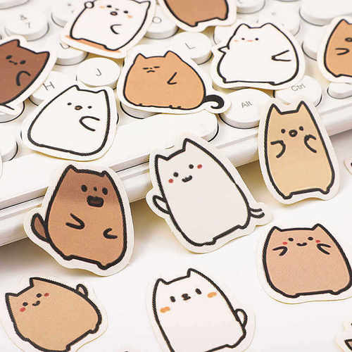 可爱小猫咪贴纸卡通DIY手账贴画