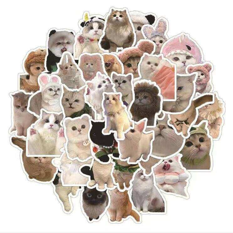 可爱ins风动物猫咪手机贴纸