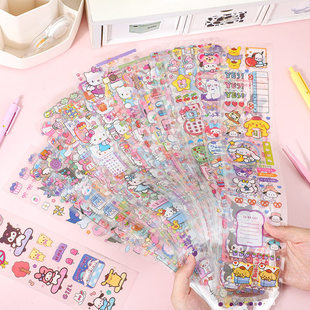 60大张三丽鸥透明贴纸卡通凯蒂猫手机帕恰狗手账笔记本电脑装 饰