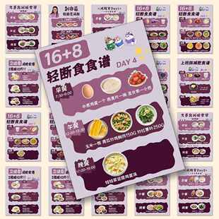 106张菜单手帐减肥食谱贴纸饮食创意手机日记笔记本电脑diy装 饰