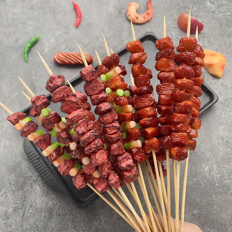 仿真大号烧烤串假羊肉串牛肉串肉类麻辣烫BBQ食物模型道具摆件