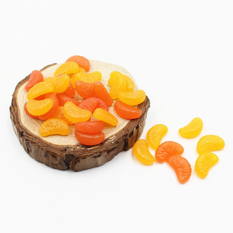 20个仿真迷你橘子瓣pvc食玩树脂迷你水果西柚瓣超轻粘土奶油配件