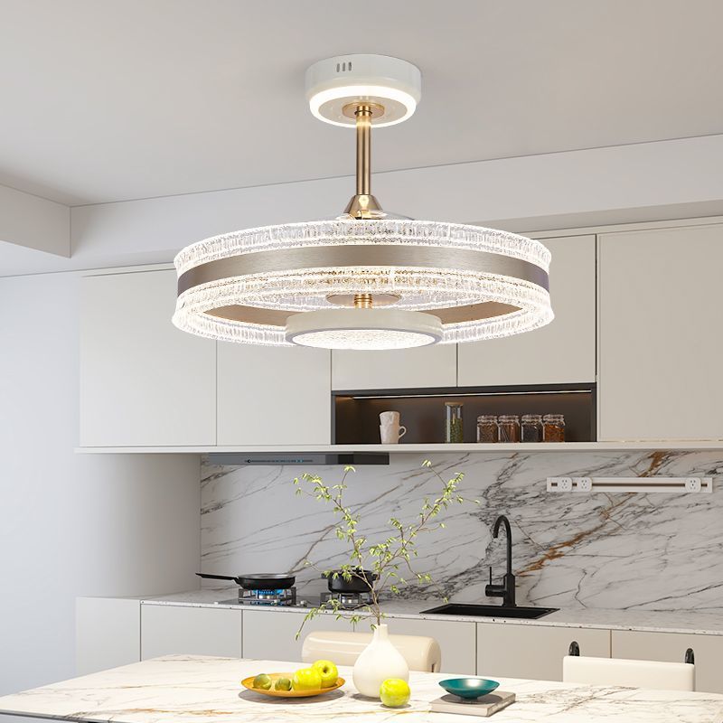 2025新款风扇灯客厅房间隐形电扇灯高级感吊扇灯水晶吊扇灯餐厅