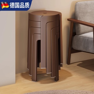 Morris德国特厚塑料凳子家用加厚结实餐桌凳子可叠放现代简约风