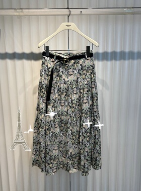 RB家2024秋新款专柜正品时尚高腰碎花半身裙6L31Q61333-579