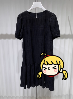 RB家专柜正品 2024夏新款中长款收腰短袖连衣裙6L23L63076-579