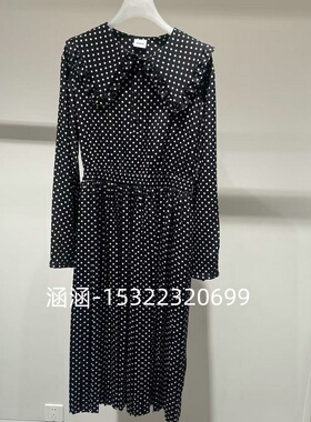 47折D家2025春款专柜正品黑色连衣裙2J1O621-2599