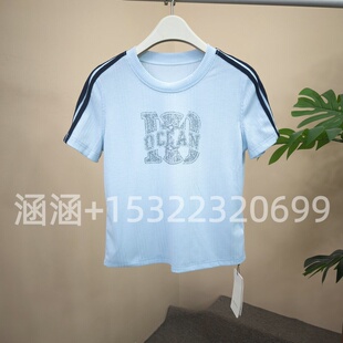 359 T恤上衣6A24T68836 35折RB家2025夏专柜正品 晴空蓝短袖