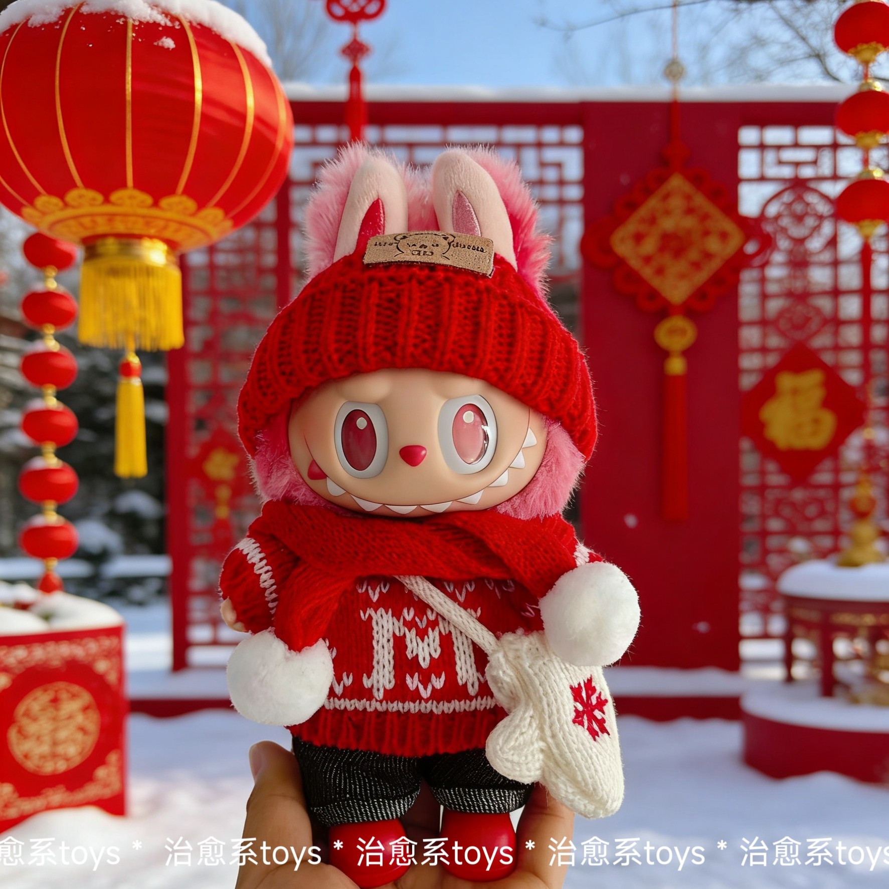 一二三代Labubu新年套装拉布布娃衣17cm毛衣穿搭可爱新年娃衣,模玩/动漫/周边/娃圈三坑/桌游,棉花娃娃/毛绒玩具娃衣,淘宝优惠券,粉丝福利购,淘宝优惠卷