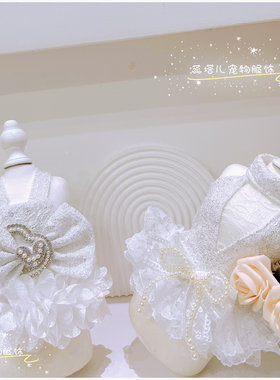 狗狗公主裙马尔济斯吊带约克夏超小体背带裙弹力连衣裙亮片礼服裙