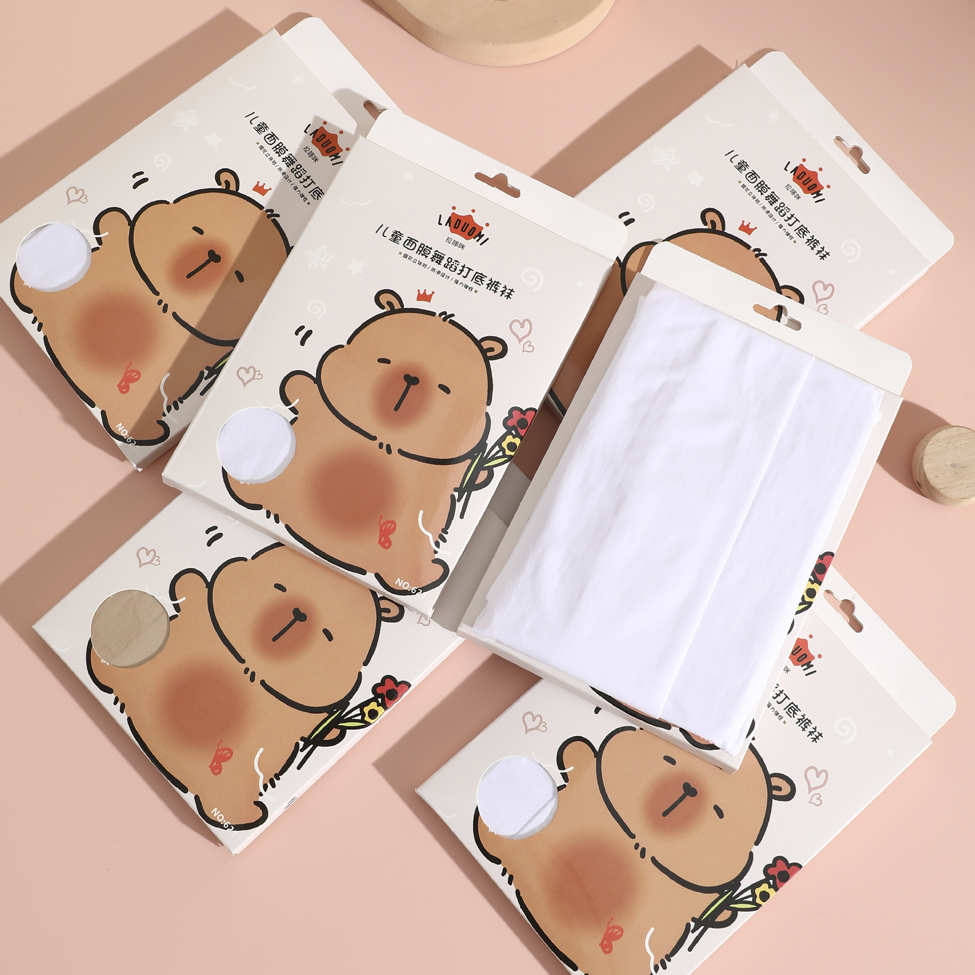 女童面膜舞蹈袜天鹅绒儿童打底连裤袜学生加档脚底防滑白色薄袜子