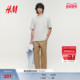 棉质潮流长裤 HM男装 1325898 新款 老钱风通勤宽松版 休闲裤 2026春季