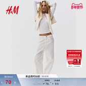 HM女装 圆领上衣1264835 休闲合身棉质打底长袖 T恤冬季 时尚