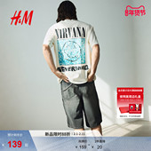 Nirvana涅槃乐队 HM男装 女装 T恤印花圆领情侣打底衫 1225609