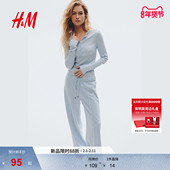 长袖 HM女装 1297136 修身 上衣打底衫 T恤春季 内搭圆领罗纹亨利衫