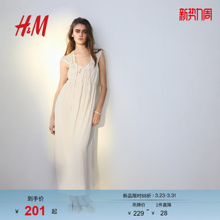 HM女装 系带连衣裙1283309 连衣裙春季