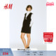 HM女装 绉织舒适短裙1257272 V领优雅无袖 连衣裙春季 修身