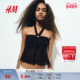 时尚 HM女装 背心春季 休闲网眼针织露脐上衣吊带1302183