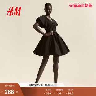 蝴蝶袖 女装 连衣裙1297761 新款 HM2025冬季