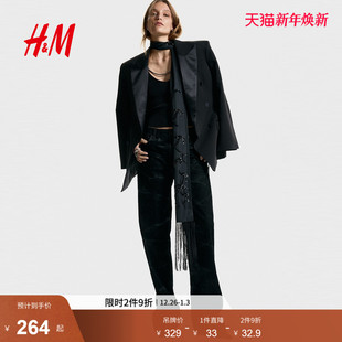 链条肩带上衣1316123 女装 HM2025冬季 新款