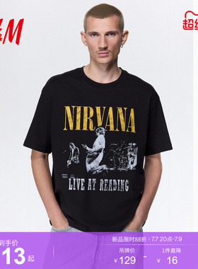 【Nirvana】HM男装T恤2026夏季新款涅槃乐队多巴胺上衣0972640