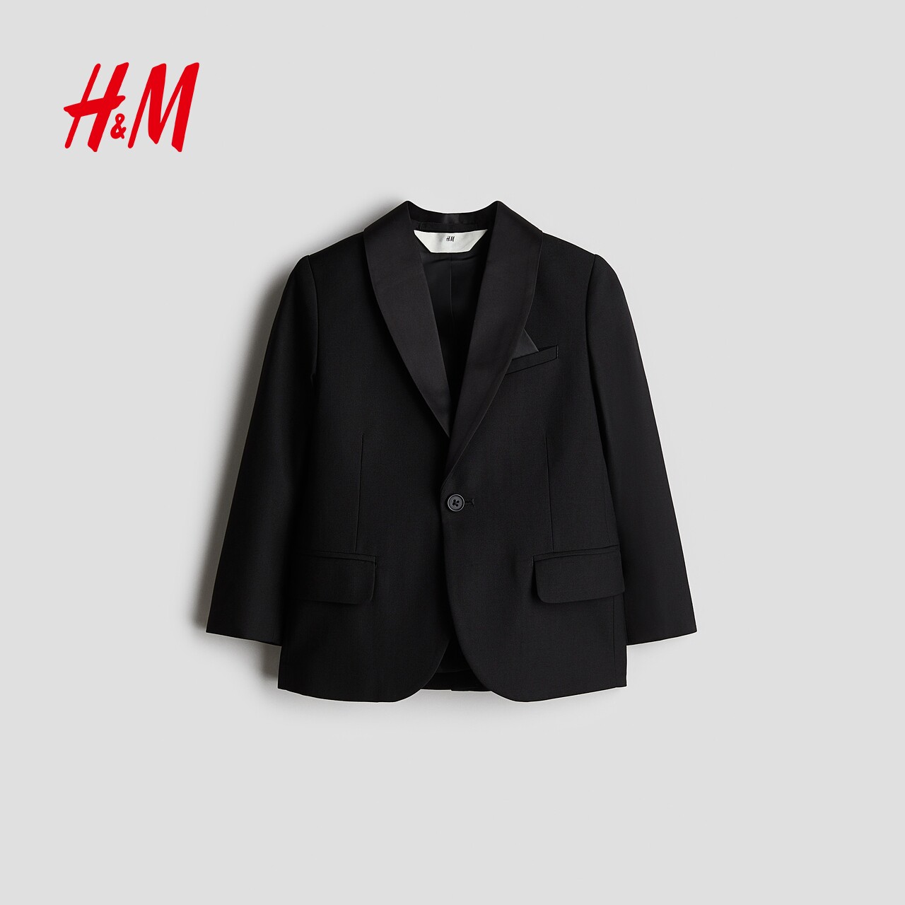 HM童装儿童男童外套春青果领单粒扣礼服演出服小西装1193099