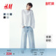 牛仔裤 微弹通勤慵懒高腰裤 春季 型水洗时尚 1236909 阔腿版 HM女装