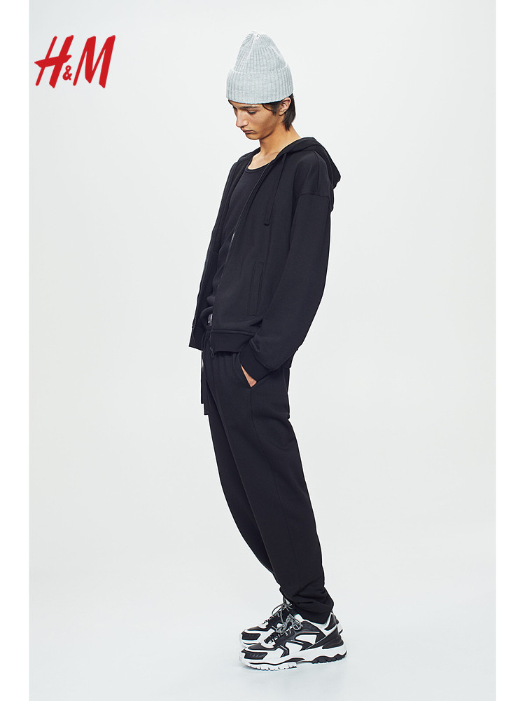 HM 남자 정장 2 조각 가을 부드럽고 편안한 캐주얼 간단한 패션 까마귀 조깅 바지 1005184